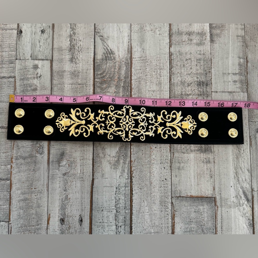 Elegant Black and Gold Stretchy Women's Belt - Picture 7 of 7